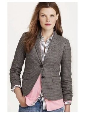 J Crew Schoolboy Blazer Gray/Black Houndstooth